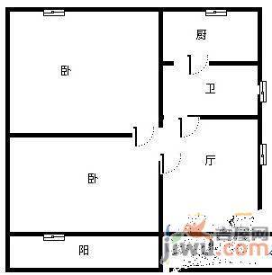 三眼井2室2厅1卫66㎡户型图