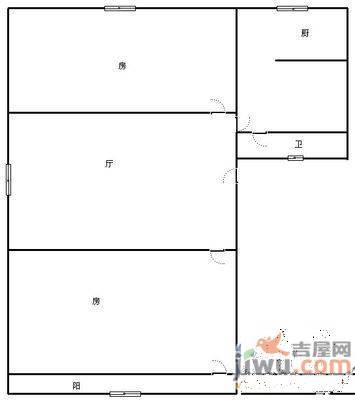 三眼井2室2厅1卫66㎡户型图