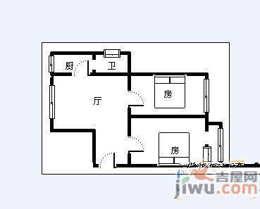 南京东路南大北区2室1厅1卫64㎡户型图