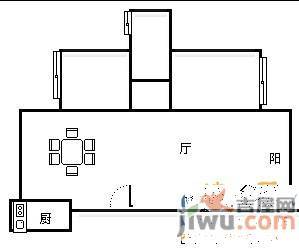 南京东路南大北区2室1厅1卫64㎡户型图