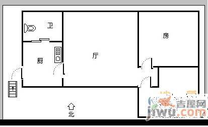 大士院三区3室1厅1卫58㎡户型图