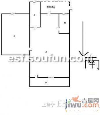 大士院三区3室1厅1卫58㎡户型图