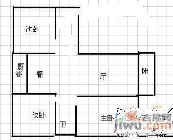 中欧金球公寓3室2厅1卫123㎡户型图