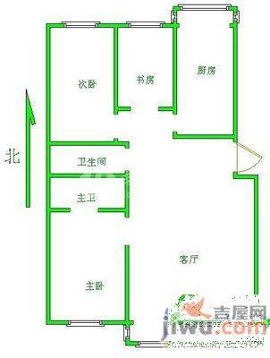 上海路南航宿舍3室1厅1卫84㎡户型图