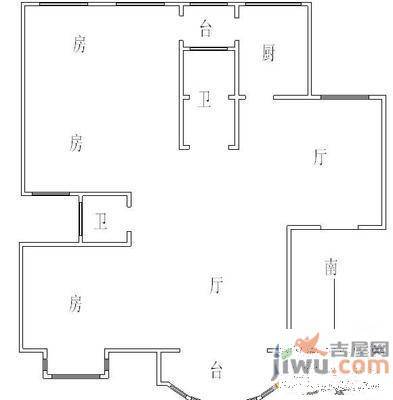 繁荣巷2室2厅1卫户型图