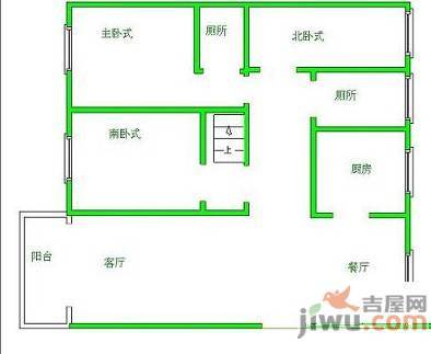 滨江小区3室1厅1卫户型图