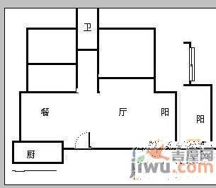 北京西路公费医疗宿舍2室2厅1卫90㎡户型图