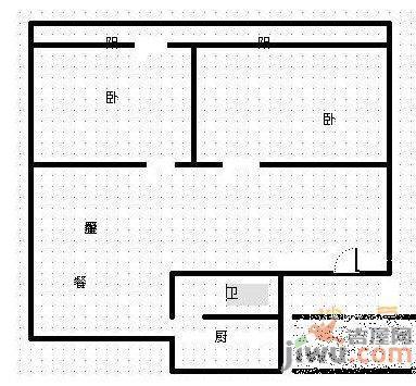 孙家亭住宅小区2室2厅1卫101㎡户型图