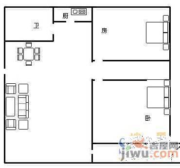 孙家亭住宅小区2室2厅1卫101㎡户型图