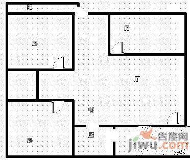 孙家亭住宅小区2室2厅1卫101㎡户型图