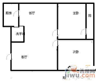 孙家亭住宅小区2室2厅1卫101㎡户型图