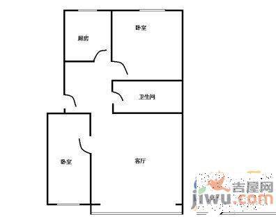 京山路平安商住楼2室2厅1卫户型图