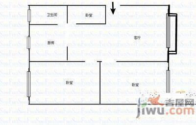 京山路平安商住楼2室2厅1卫户型图