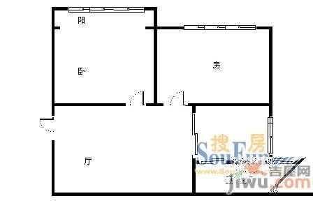 京山路平安商住楼2室2厅1卫户型图