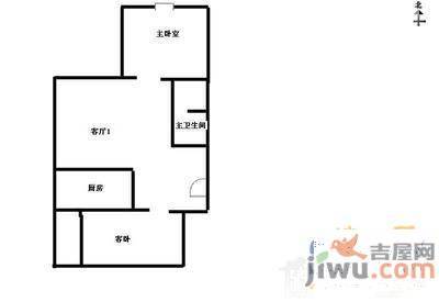 羊子巷2室1厅1卫44㎡户型图