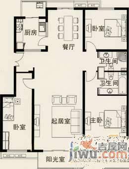 云丰花园2室2厅1卫90㎡户型图