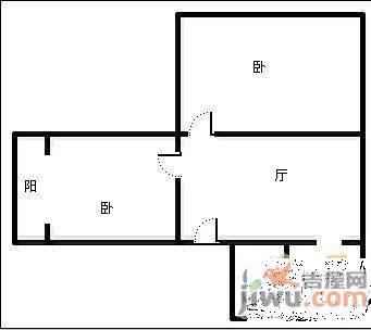 北京西路航空大厦宿舍2室2厅1卫88㎡户型图