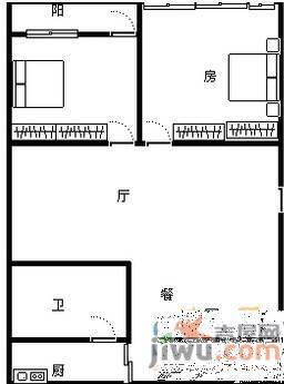 天佑路铁路一村旁2室1厅1卫77㎡户型图