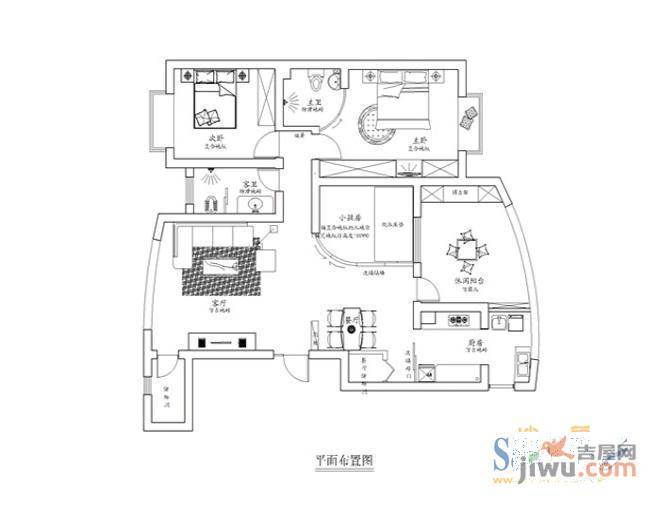 近水花园3室2厅2卫142㎡户型图