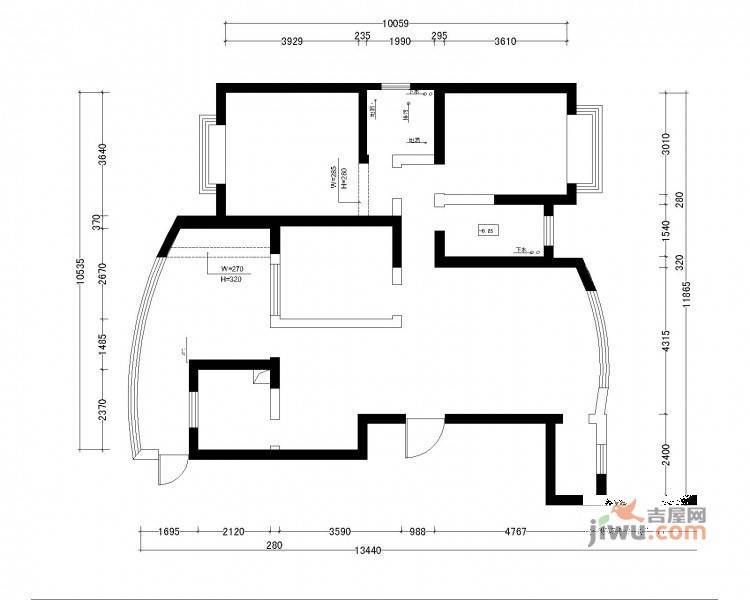 近水花园3室2厅2卫142㎡户型图