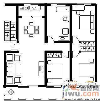 近水花园3室2厅2卫142㎡户型图