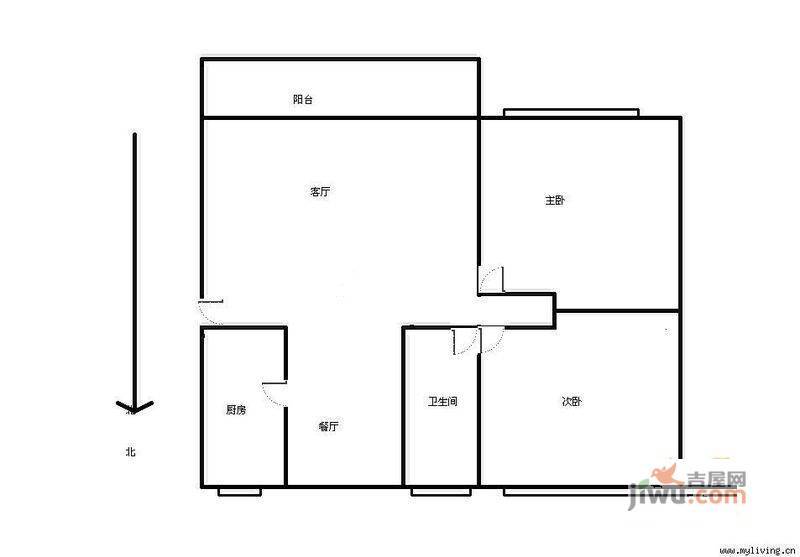 祥瑞福园2室2厅1卫96㎡户型图