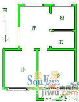 南钢生活小区2室2厅1卫户型图