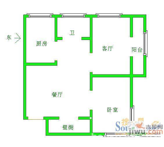 南钢生活小区2室2厅1卫户型图