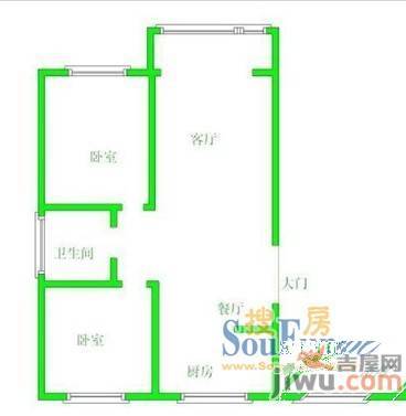 南钢生活小区2室2厅1卫户型图