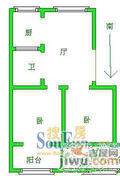 南钢生活小区2室2厅1卫户型图