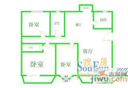 明珠花园2室2厅1卫101㎡户型图