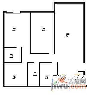 康城印象3室2厅1卫107㎡户型图