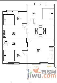 康城印象3室2厅1卫107㎡户型图