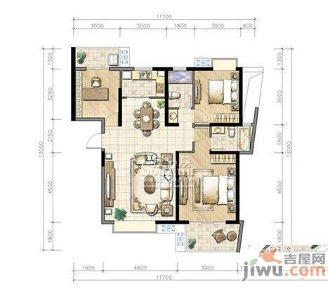 建设路住宅楼3室2厅2卫户型图