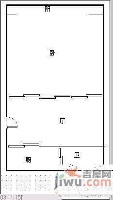 育新路2室1厅1卫73㎡户型图