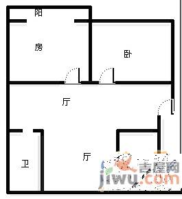 育新路2室1厅1卫73㎡户型图