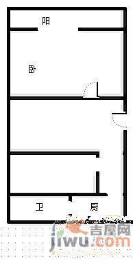 育新路2室1厅1卫73㎡户型图