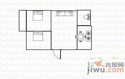 抚生路2室2厅1卫85㎡户型图