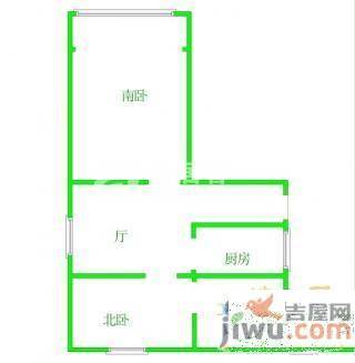 铁路三村2室1厅1卫57㎡户型图