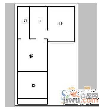 广润门三区2室1厅1卫45㎡户型图