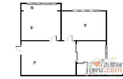 广润门三区2室1厅1卫45㎡户型图