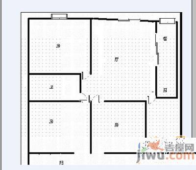 光达小区2室2厅1卫80㎡户型图