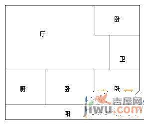 光达小区2室2厅1卫80㎡户型图