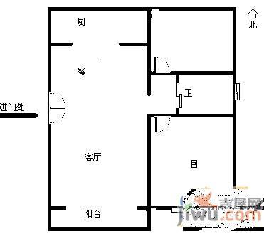 光达小区2室2厅1卫80㎡户型图