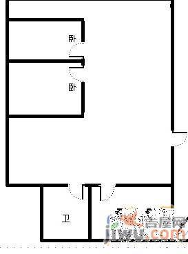 光达小区2室2厅1卫80㎡户型图