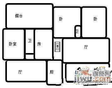 怡鑫花园2室2厅1卫94㎡户型图