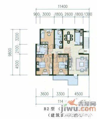 湖滨花苑3室2厅2卫户型图