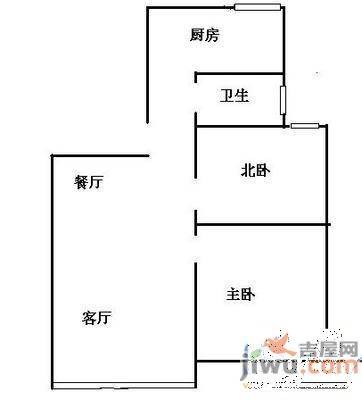 棕帽巷2室1厅1卫户型图