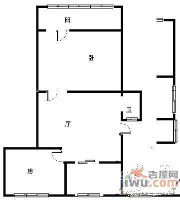 棕帽巷2室1厅1卫户型图