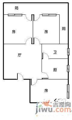 小金台2室2厅1卫103㎡户型图